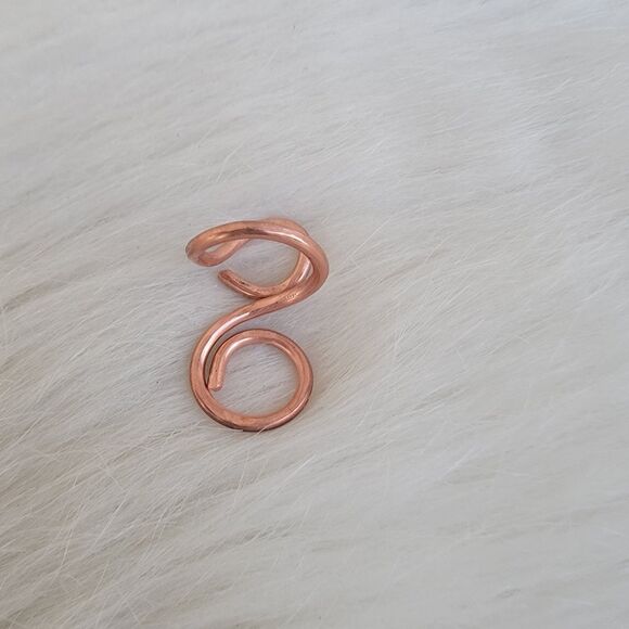 Artisan swirl Bypass ring copper adjustable sz 7.5 - Picture 4 of 5